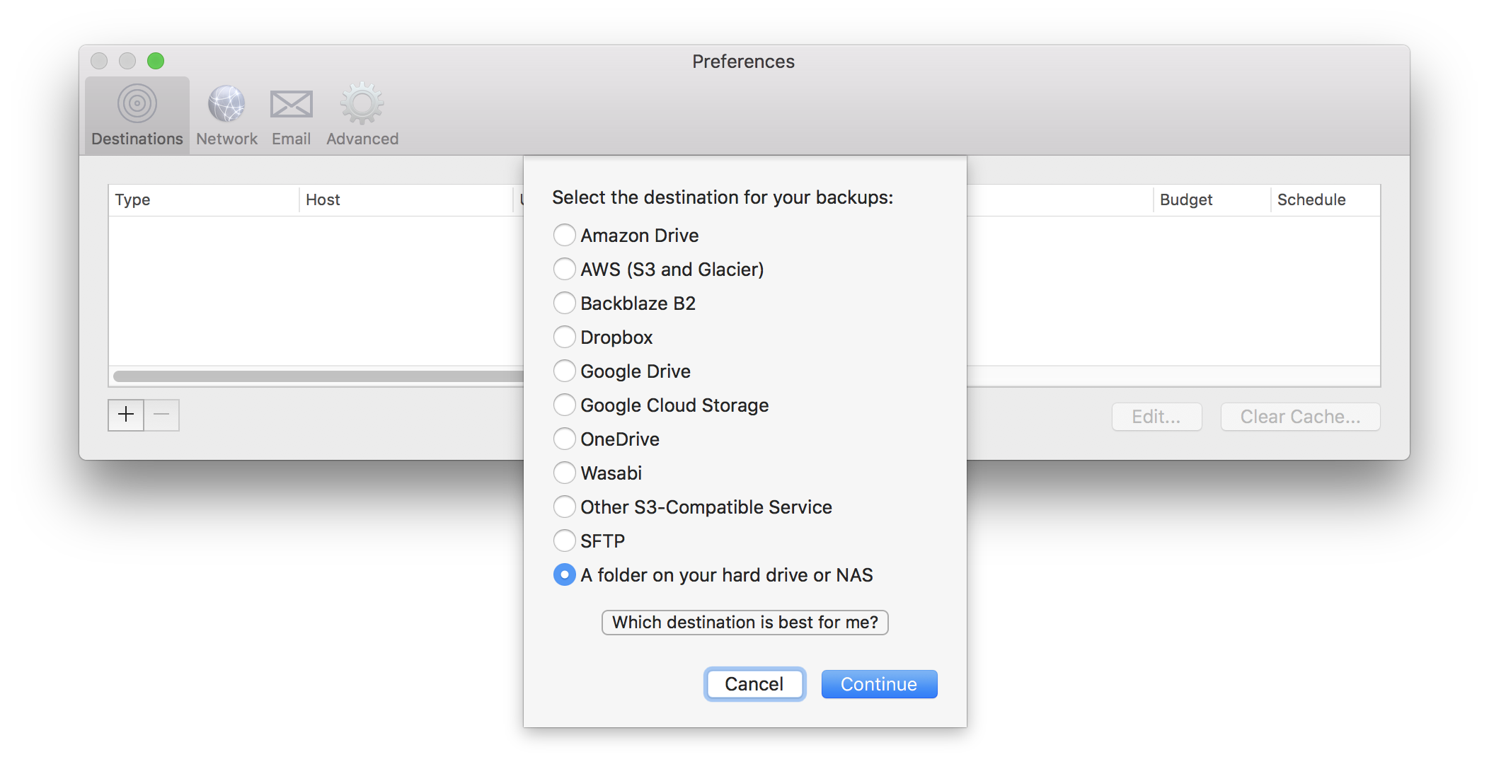 does backblaze support folder backup